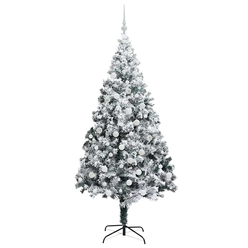 vidaXL Mű karácsonyfa 300 LED-del Zöld 180 cm PVC és Acél és Műanyag
