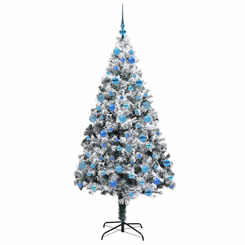 vidaXL Mű karácsonyfa 300 LED-del Zöld 180 cm PVC és Acél és Műanyag