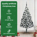 vidaXL Mű karácsonyfa 300 LED-del Fehér 210 cm PVC és Acél és Műanyag
