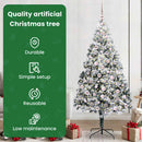 vidaXL Mű karácsonyfa 300 LED-del Fehér 210 cm PVC és Acél és Műanyag