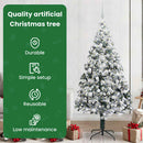 vidaXL Mű karácsonyfa 300 LED-del Fehér 210 cm PVC és Acél és Műanyag