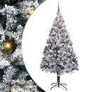 vidaXL Mű karácsonyfa 300 LED-del Fehér 210 cm PVC és Acél és Műanyag
