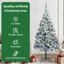 vidaXL Mű karácsonyfa 300 LED-del Fehér 210 cm PVC és Acél és Műanyag