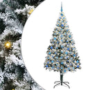 vidaXL Mű karácsonyfa 300 LED-del Fehér 210 cm PVC és Acél és Műanyag