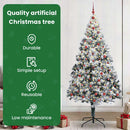vidaXL Mű karácsonyfa 300 LED-del Fehér 240 cm PVC és Acél és Műanyag