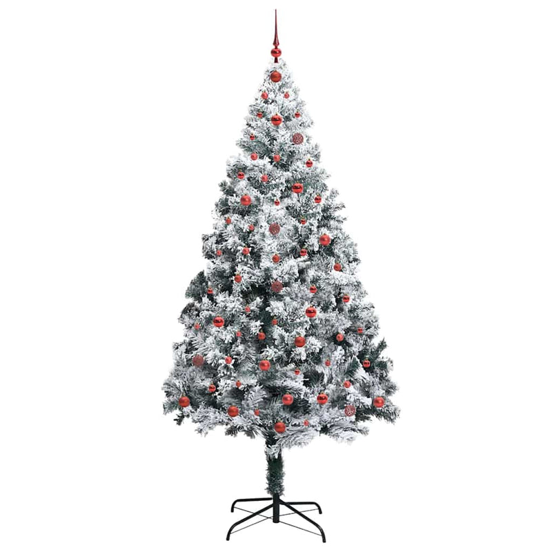 vidaXL Mű karácsonyfa 300 LED-del Zöld 240 cm PVC és Acél és Műanyag