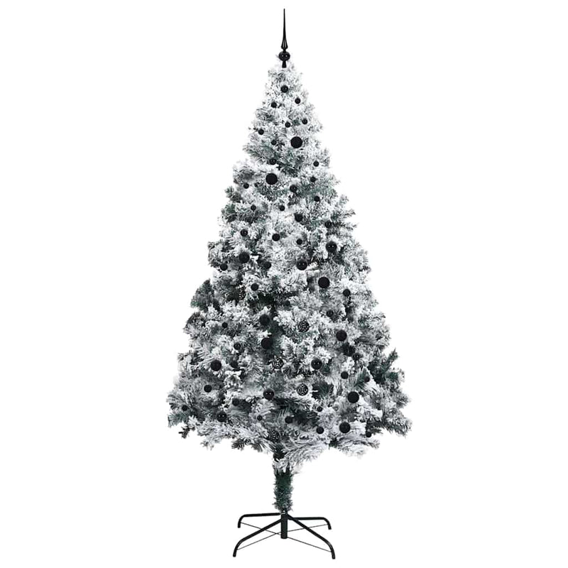 vidaXL Mű karácsonyfa 300 LED-del Zöld 240 cm PVC és Acél és Műanyag