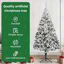 vidaXL Mű karácsonyfa 300 LED-del Fehér 240 cm PVC és Acél és Műanyag