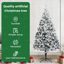 vidaXL Mű karácsonyfa 300 LED-del Fehér 240 cm PVC és Acél és Műanyag