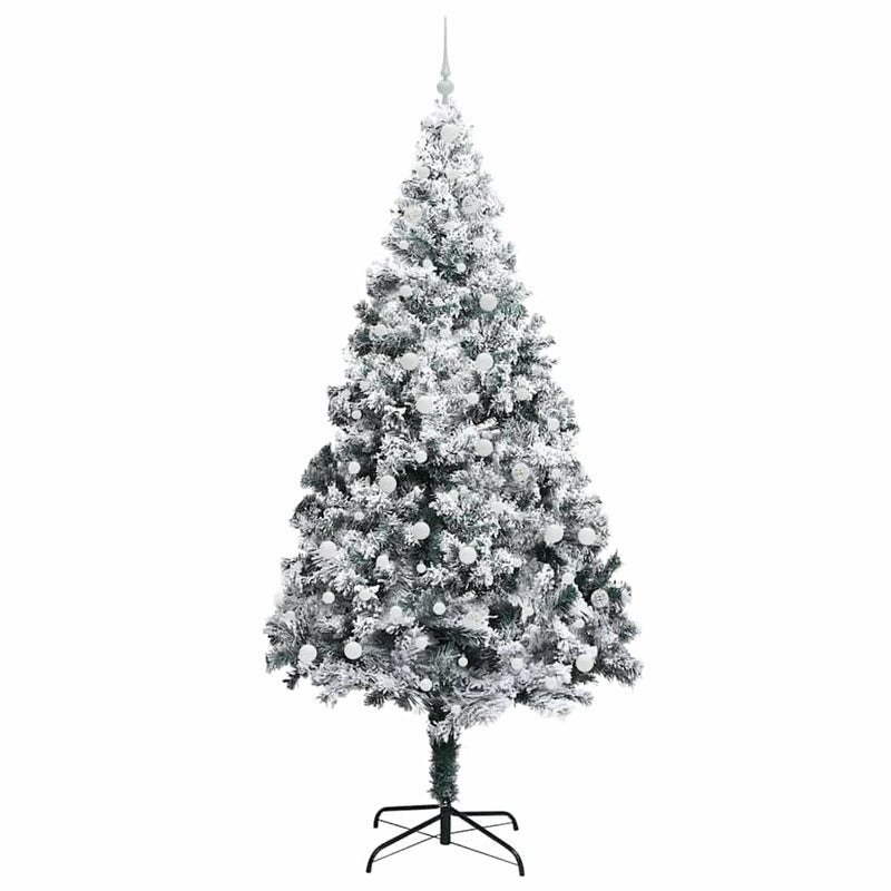vidaXL Mű karácsonyfa 300 LED-del Zöld 240 cm PVC és Acél és Műanyag