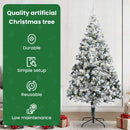vidaXL Mű karácsonyfa 300 LED-del Fehér 240 cm PVC és Acél és Műanyag