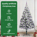 vidaXL Mű karácsonyfa 300 LED-del Fehér 240 cm PVC és Acél és Műanyag