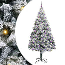 vidaXL Mű karácsonyfa 300 LED-del Fehér 240 cm PVC és Acél és Műanyag