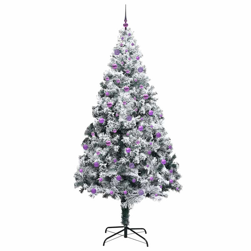 vidaXL Mű karácsonyfa 300 LED-del Zöld 240 cm PVC és Acél és Műanyag