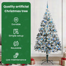vidaXL Mű karácsonyfa 300 LED-del Fehér 240 cm PVC és Acél és Műanyag