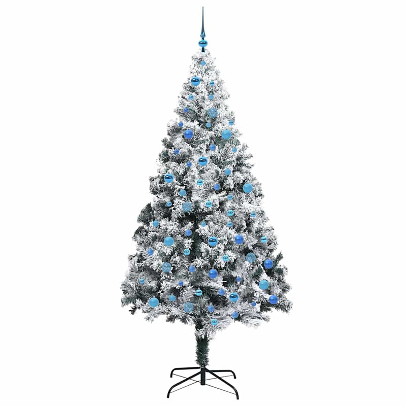 vidaXL Mű karácsonyfa 300 LED-del Zöld 240 cm PVC és Acél és Műanyag