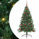 vidaXL Mesterséges, előre világított karácsonyi fa Zöld 120 cm PVC