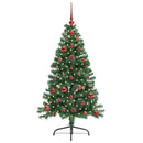 vidaXL Mesterséges, előre világított karácsonyi fa Zöld 120 cm PVC