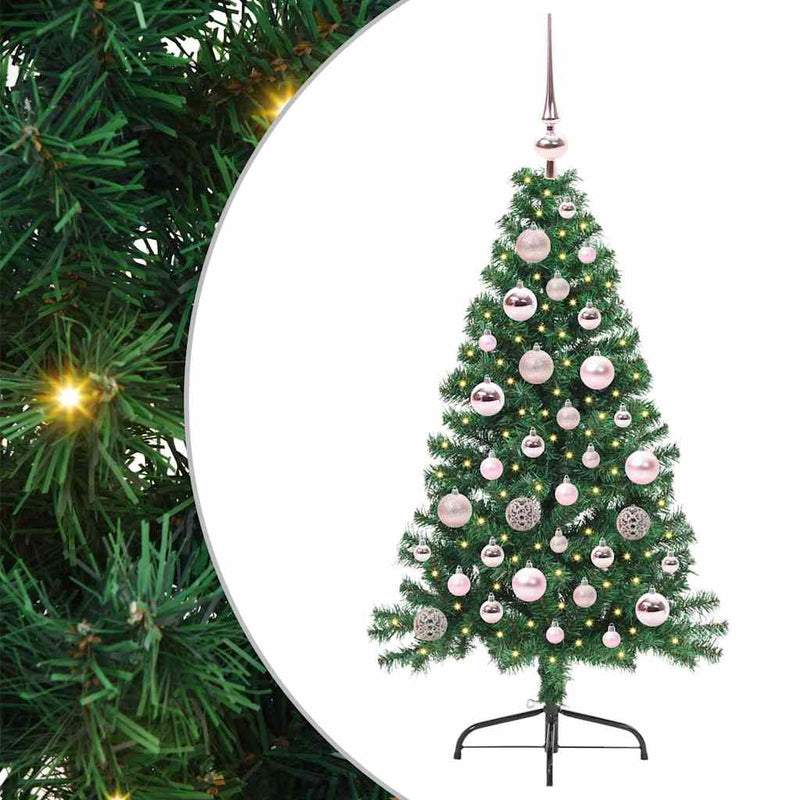 vidaXL Mesterséges, előre világított karácsonyi fa Zöld 120 cm PVC