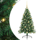 vidaXL Mesterséges, előre világított karácsonyi fa Zöld 120 cm PVC