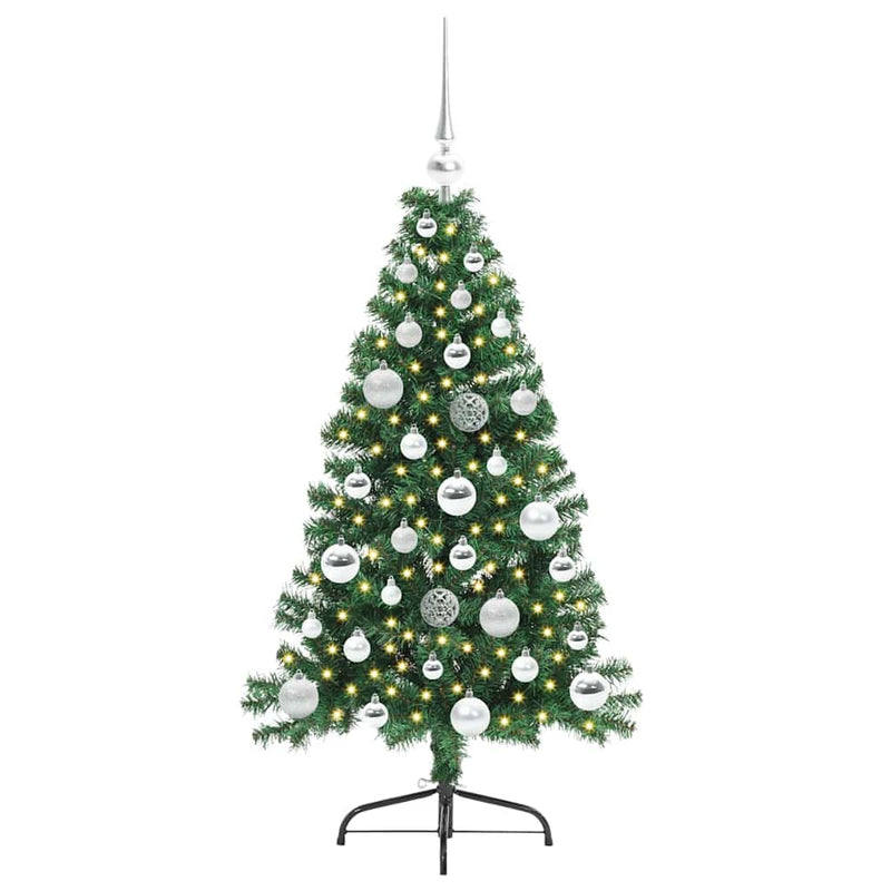 vidaXL Mesterséges, előre világított karácsonyi fa Zöld 120 cm PVC