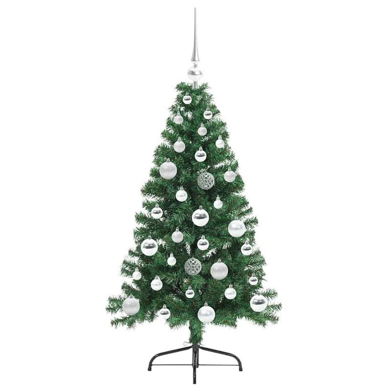vidaXL Mesterséges, előre világított karácsonyi fa Zöld 120 cm PVC