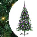 vidaXL Mesterséges, előre világított karácsonyi fa Zöld 120 cm PVC