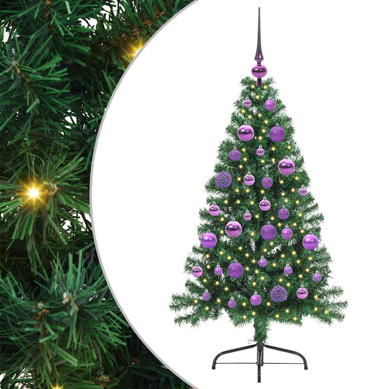 vidaXL Műfenyő Elővilágított Karácsonyfa Zöld 120 cm PVC