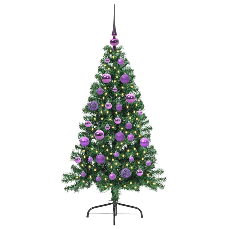 vidaXL Műfenyő Elővilágított Karácsonyfa Zöld 120 cm PVC