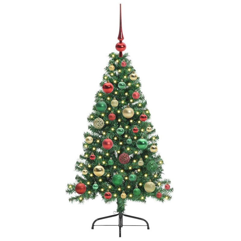 vidaXL Mesterséges, előre világított karácsonyi fa Zöld 120 cm PVC