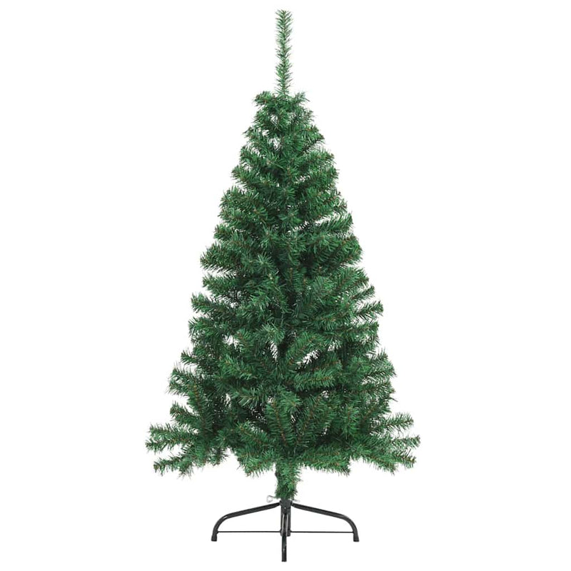 vidaXL Mesterséges, előre világított karácsonyi fa Zöld 150 cm PVC