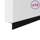 vidaXL Csavaros Ajtó Kefe Zár 12 pcs Fekete 100 cm Alumínium ötvözet