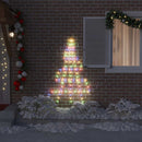 vidaXL LED Karácsonyfák talajráccsal 112 LED-del Sokszínű 180 cm Fém