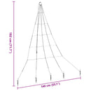 vidaXL LED Karácsonyfák talajráccsal 112 LED-del Sokszínű 182 cm Fém