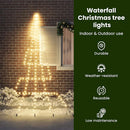 vidaXL LED Karácsonyfák talajráccsal Meleg fehér 306 cm Fém