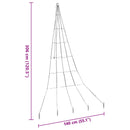 vidaXL LED Karácsonyfák talajráccsal 168 LED-del Kék 306 cm Fém