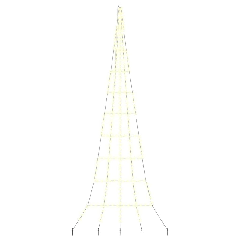 vidaXL LED Karácsonyfák talajráccsal Meleg fehér 511 cm Fém