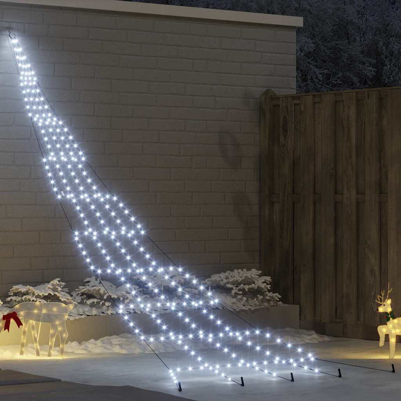 vidaXL LED Karácsonyi Fenyő 276 LED-del Hideg fehér 511 cm Fém