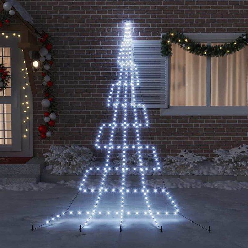 vidaXL LED Karácsonyi Fenyő 276 LED-del Hideg fehér 511 cm Fém