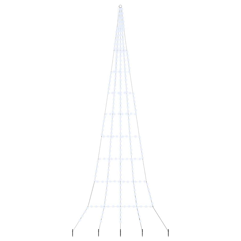 vidaXL LED Karácsonyfák talajráccsal Hideg fehér 511 cm Fém