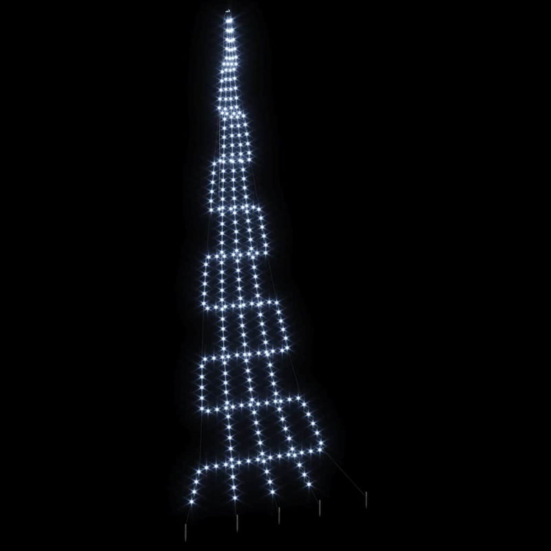 vidaXL LED Karácsonyi Fenyő 276 LED-del Hideg fehér 511 cm Fém