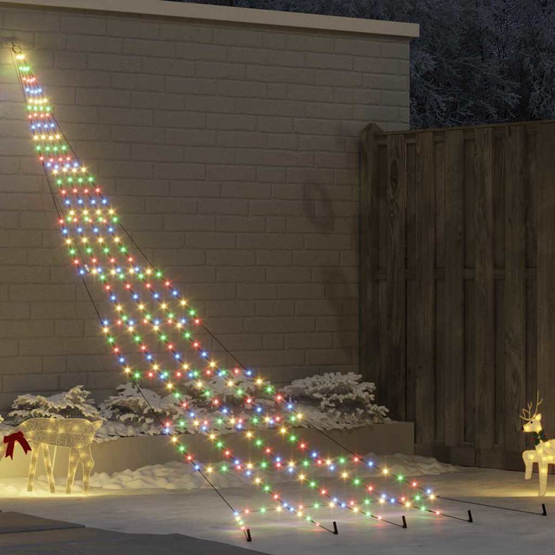 vidaXL LED Karácsonyi Fenyő 276 LED-del Sokszínű 511 cm Fém