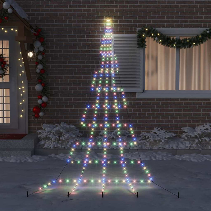 vidaXL LED Karácsonyi Fenyő 276 LED-del Sokszínű 511 cm Fém