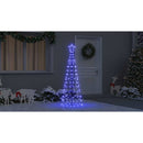 vidaXL LED Karácsonyfák talajráccsal 390 LED-del Kék 250 cm Vas