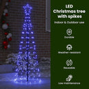 vidaXL LED Karácsonyfák talajráccsal 390 LED-del Kék 250 cm Vas