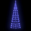 vidaXL LED Karácsonyfák talajráccsal 390 LED-del Kék 250 cm Vas