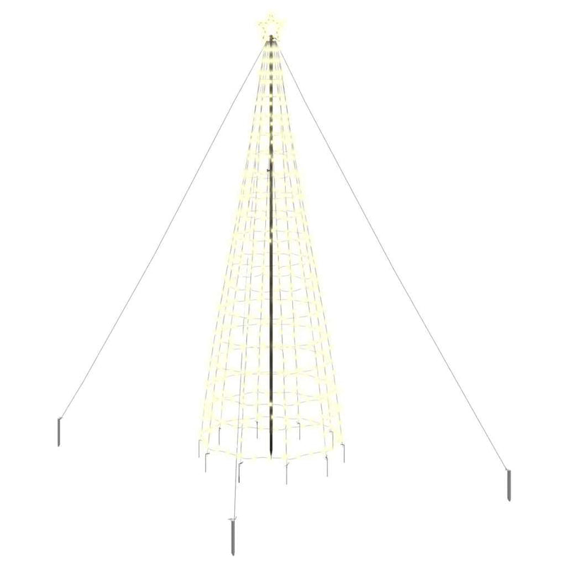 vidaXL LED Karácsonyfák talajráccsal Meleg fehér 400 cm Vas