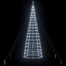 vidaXL LED Karácsonyfák talajráccsal Hideg fehér 400 cm Vas