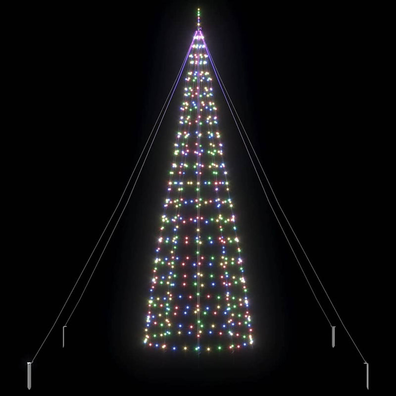 vidaXL LED Karácsonyfák talajráccsal 800 LED-del Sokszínű 400 cm Vas