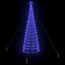 vidaXL LED Karácsonyfák talajráccsal 800 LED-del Kék 400 cm Vas